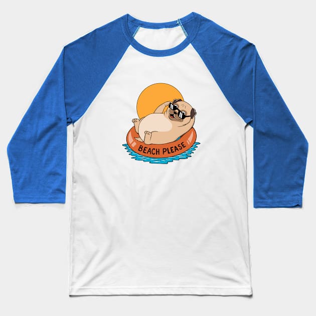 Beach Please Baseball T-Shirt by coffeeman